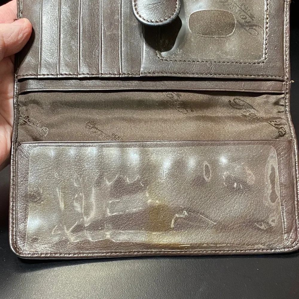 Fossil vintage brown Leather checkbook Wallet